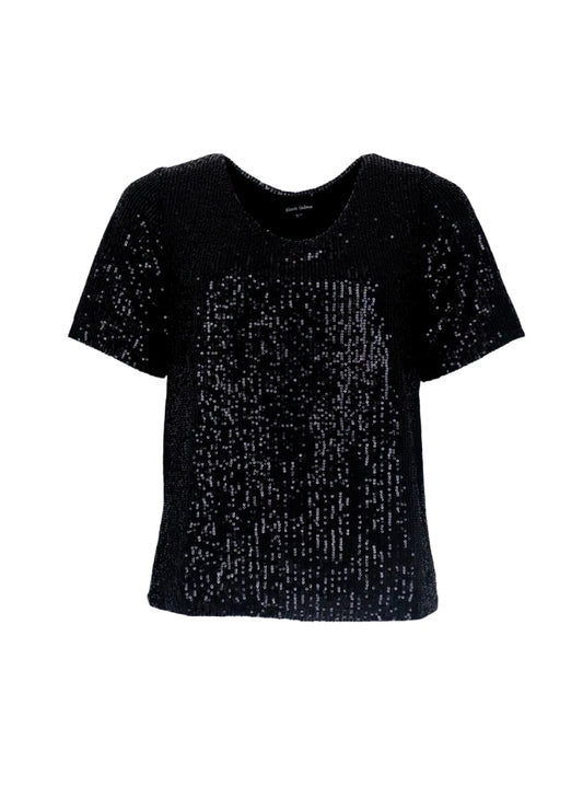 Glam Sequin Blouse Black