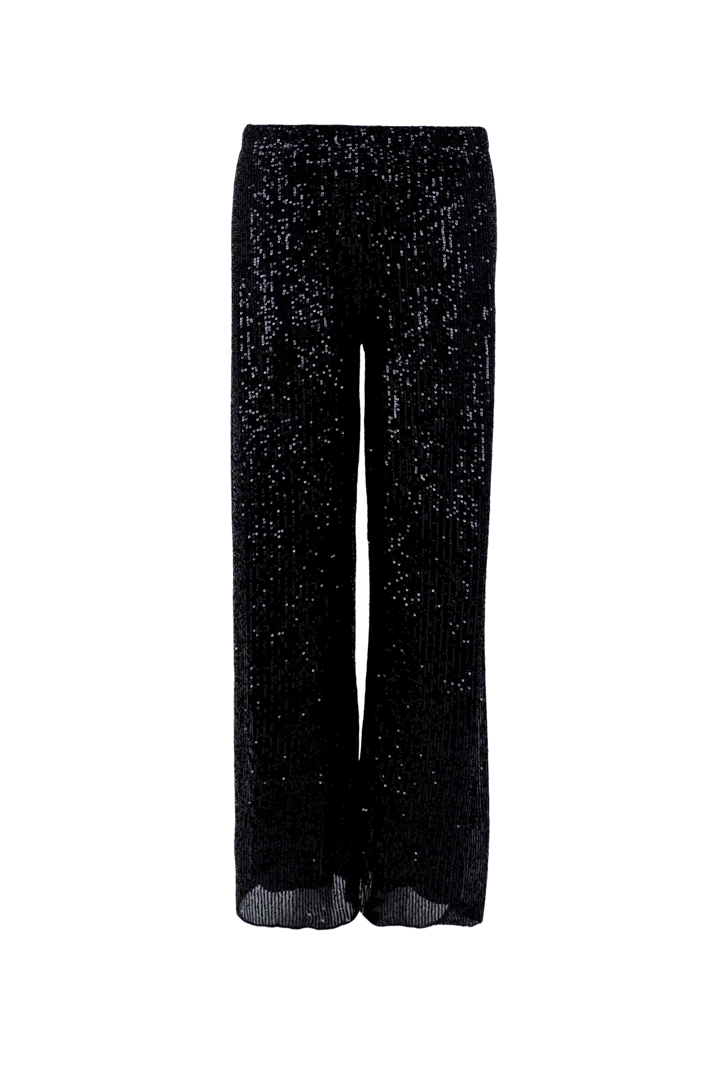 Black Colour Glam Sequin Pants Black