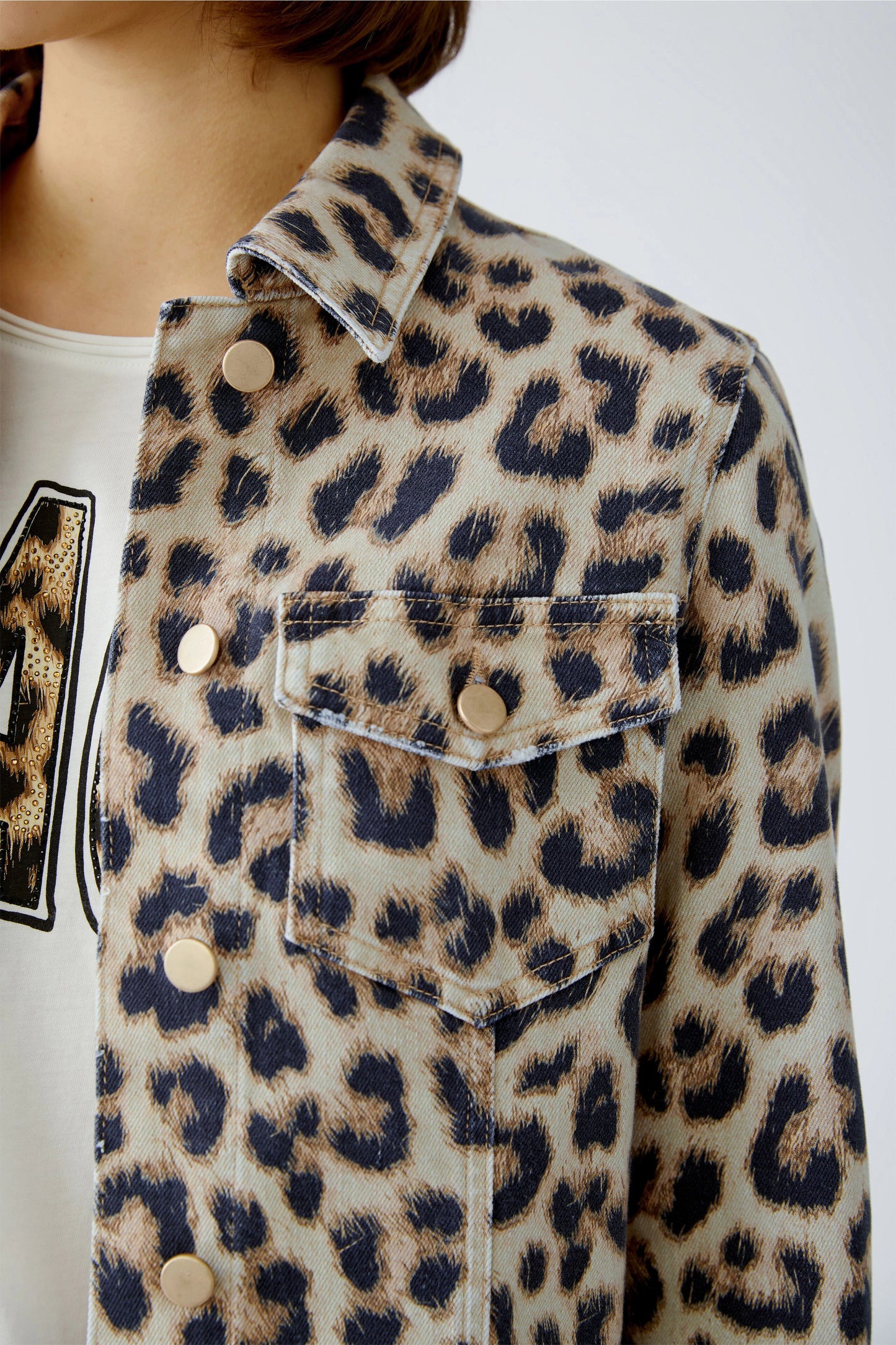 Oui Denim Leopard Jakke