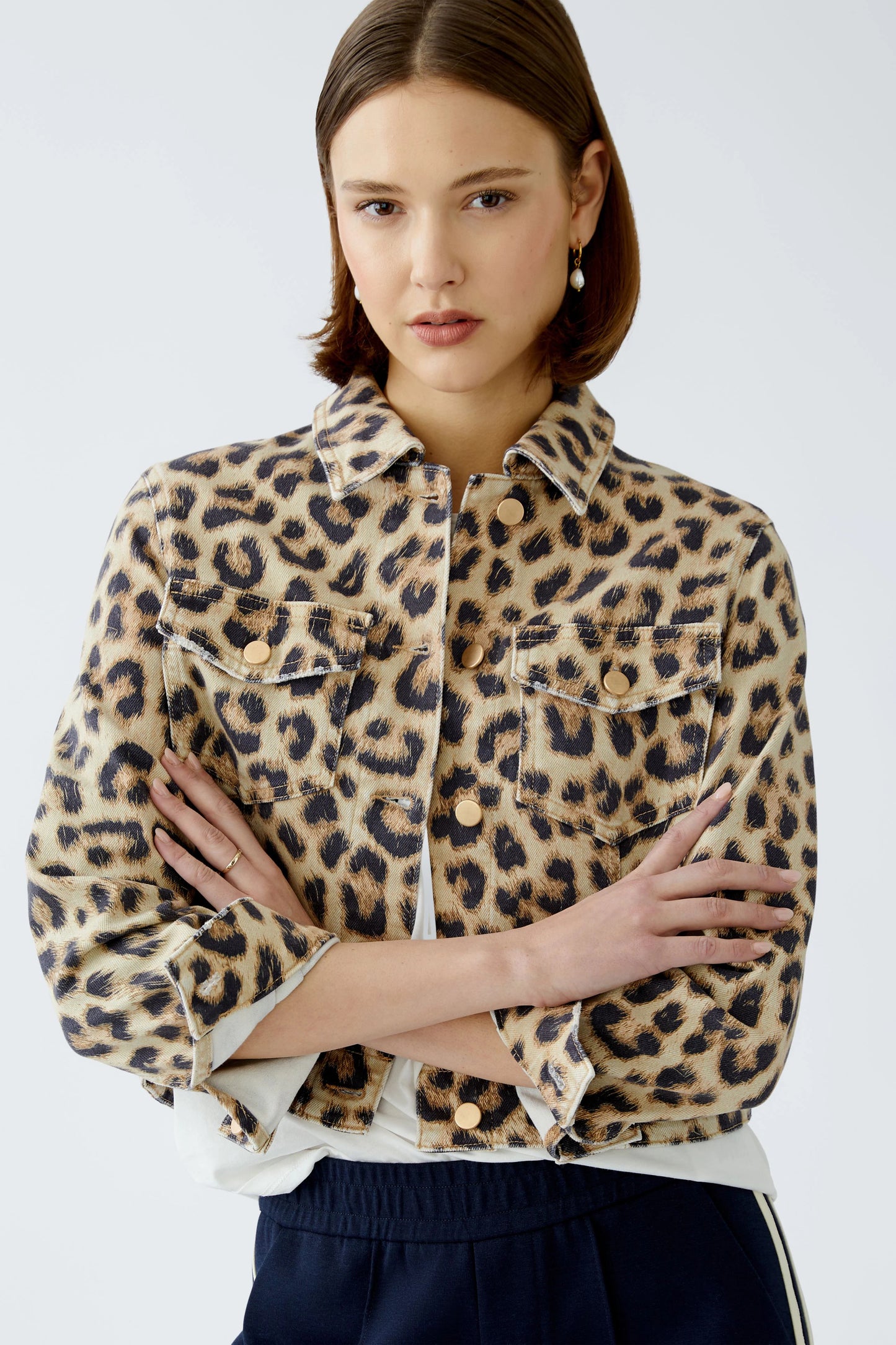 Oui Denim Leopard Jakke