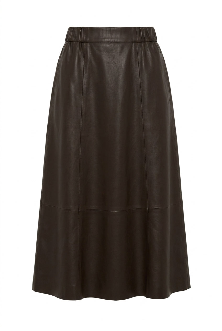 Notyz Casablanca Leather Skirt 11132 Espresso