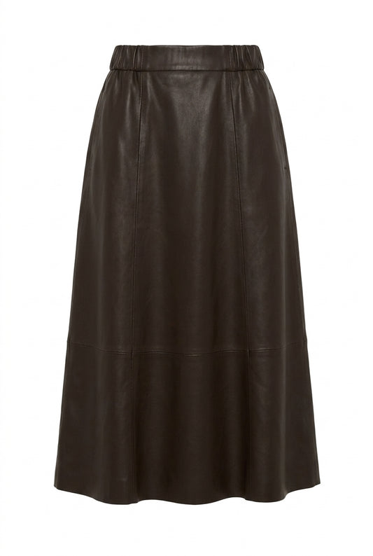 Notyz Casablanca Leather Skirt 11132 Espresso