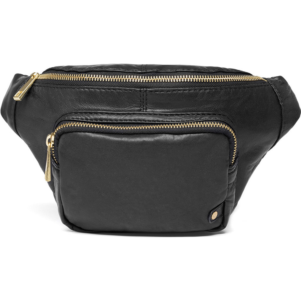 Depeche Bumbag Sort m/gull detaljer