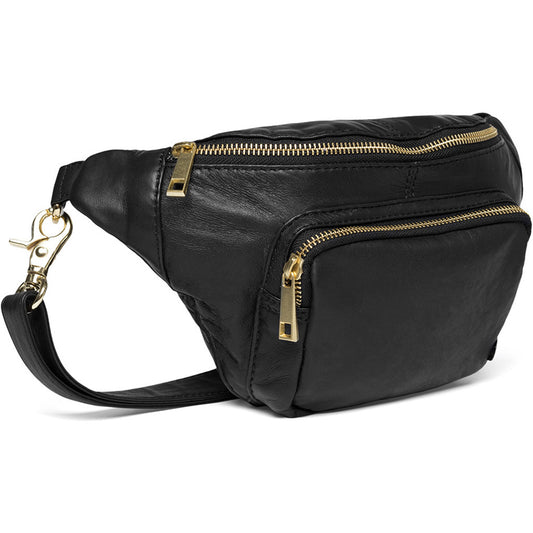 Depeche Bumbag Sort m/gull detaljer