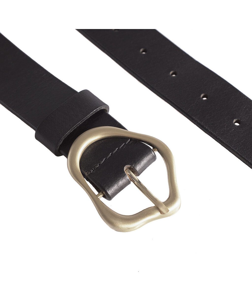 Depeche Gold Buckle Belte - Black