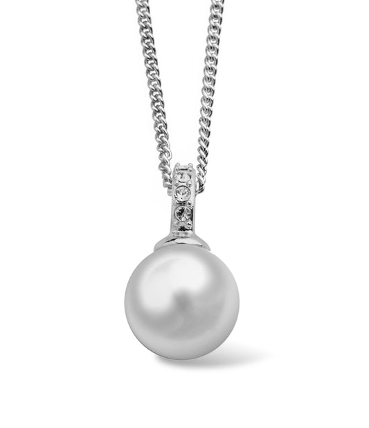 ByJolima Liz Pearl Pendant Necklace Silver