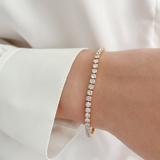 ByJolima Celine Tennisbracelet, Crystal Gold