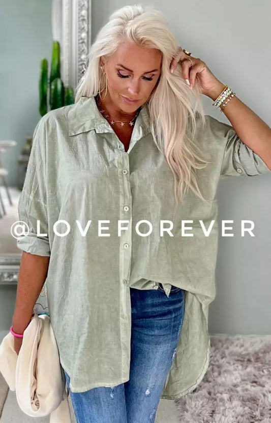 Love Forever Fab Oversize Shirt Army