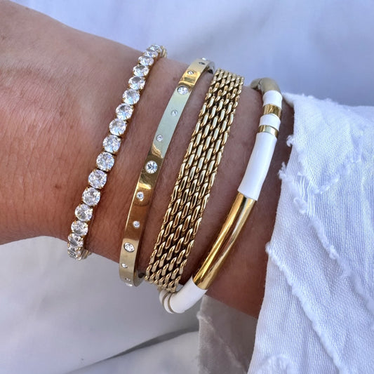 ByJolima Celine Elastic Tennisbracelet Gold