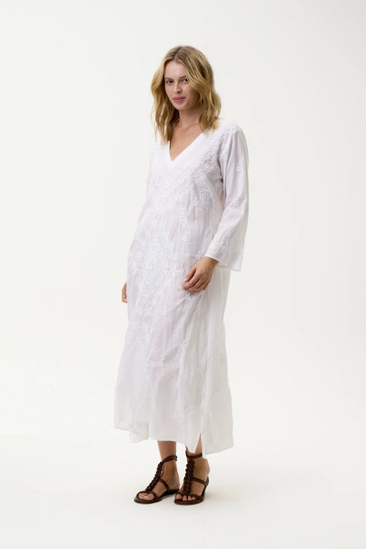 One Season Goa Embroidery Dress White/White