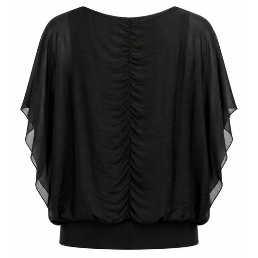 Costamani Silky SS Blouse Black