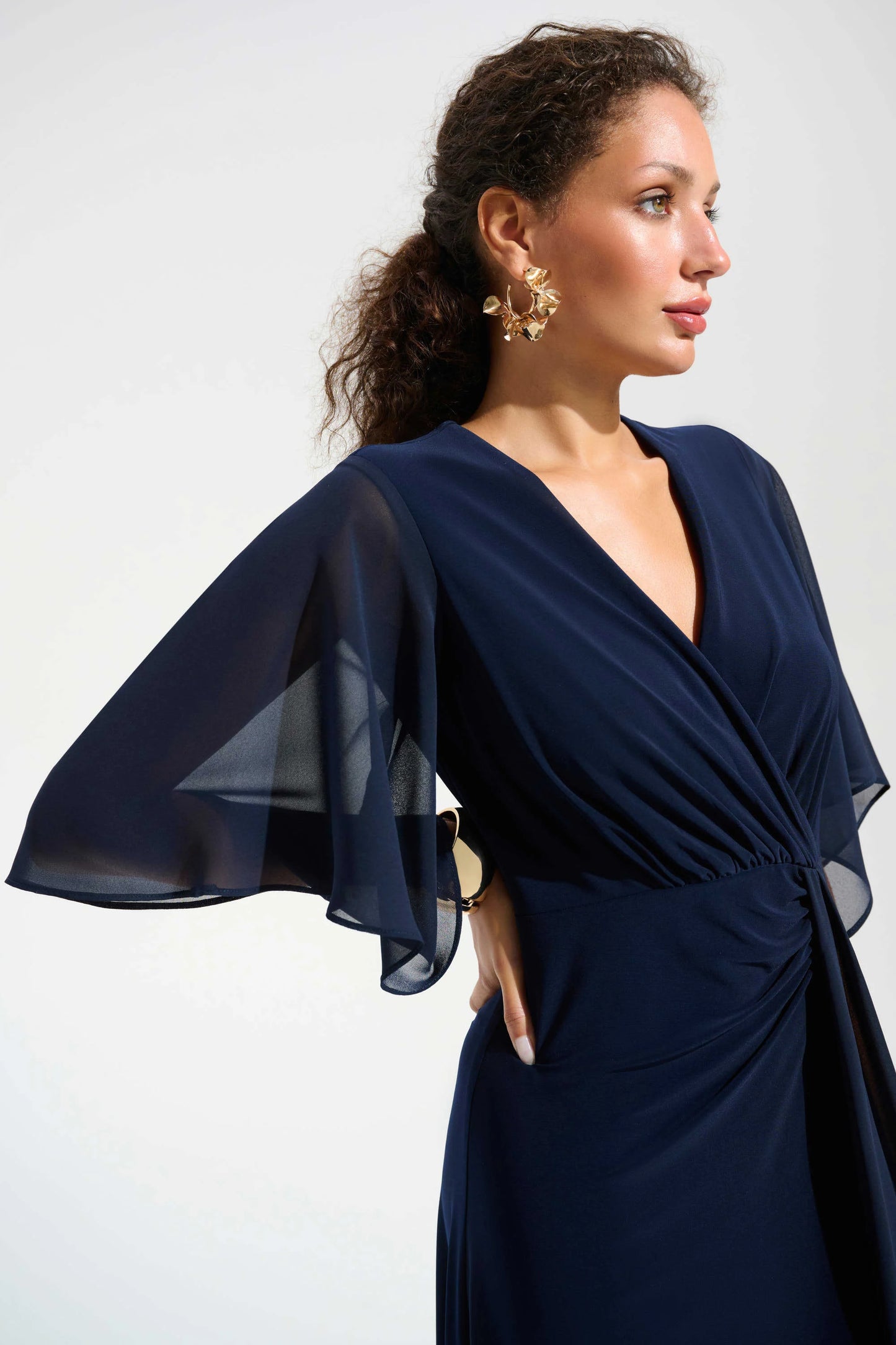 Joseph RIbkoff Signature Chiffon Kjole - Navy