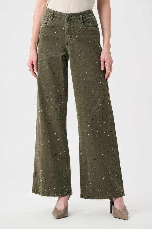 Joseph Ribkoff Rhinestone Jeans Army