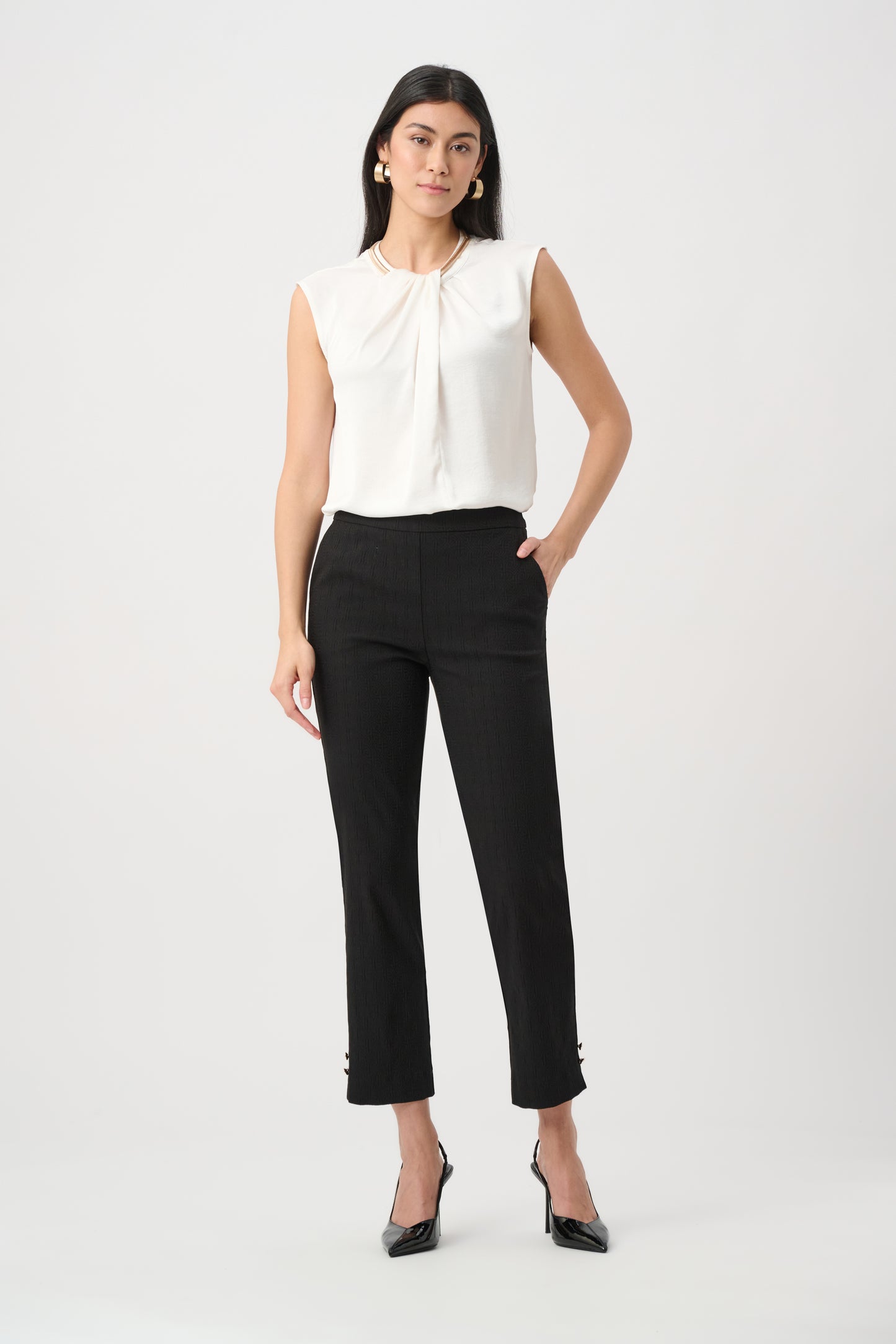 Joseph Ribkoff Jacquard Slim Fit Pull-On Pants - 263042