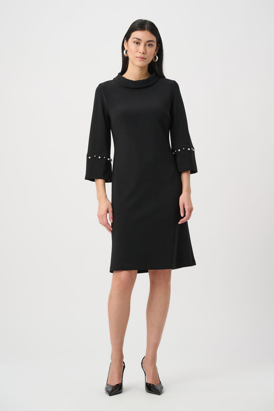 Joseph Ribkoff Silky Knit A-Line Dress With Pearl Detail - 263115