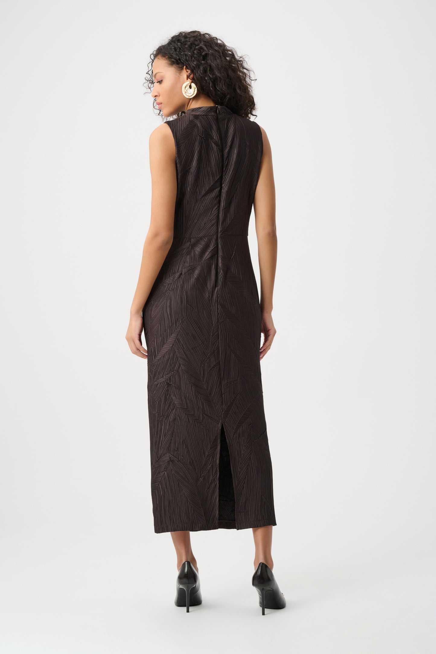 Joseph Ribkoff Pleated Satin Midi Dress