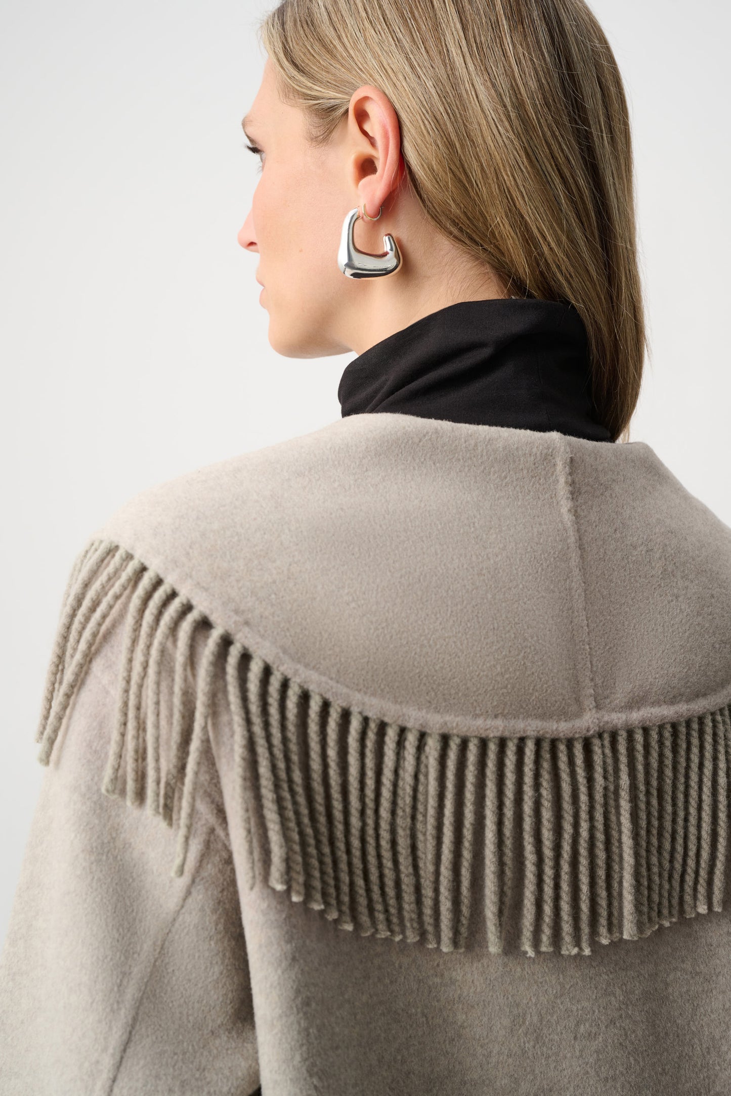 Joseph Ribkoff Wool Blend Shawl Collar Fringed Coat 263912 – produktbilde 4