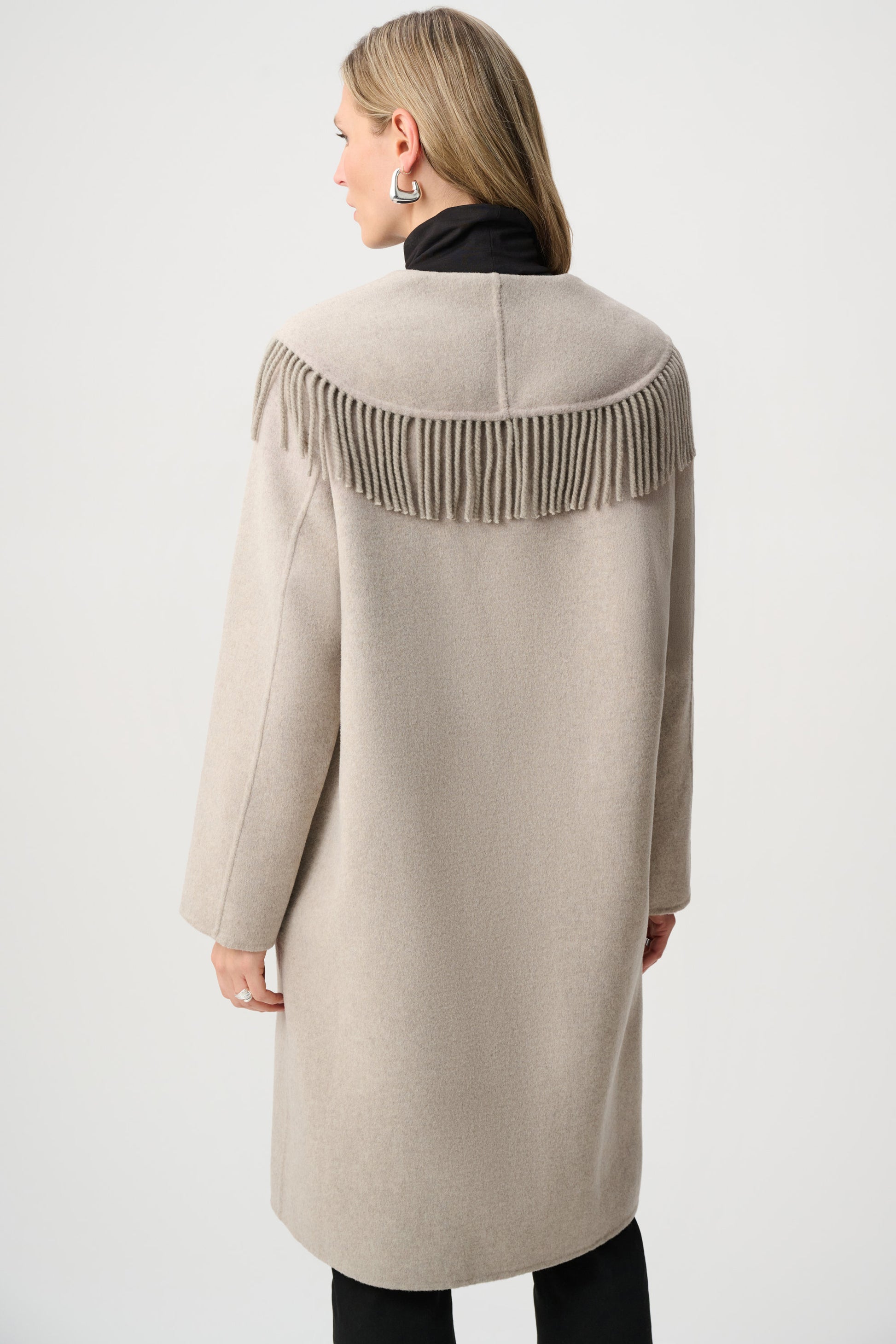 Joseph Ribkoff Wool Blend Shawl Collar Fringed Coat 263912 – produktbilde 6