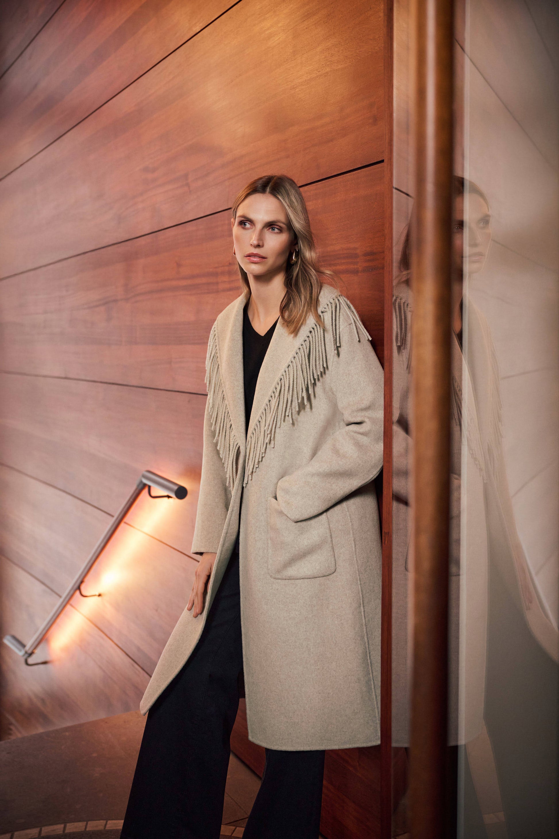 Joseph Ribkoff Wool Blend Shawl Collar Fringed Coat 263912 – produktbilde 3