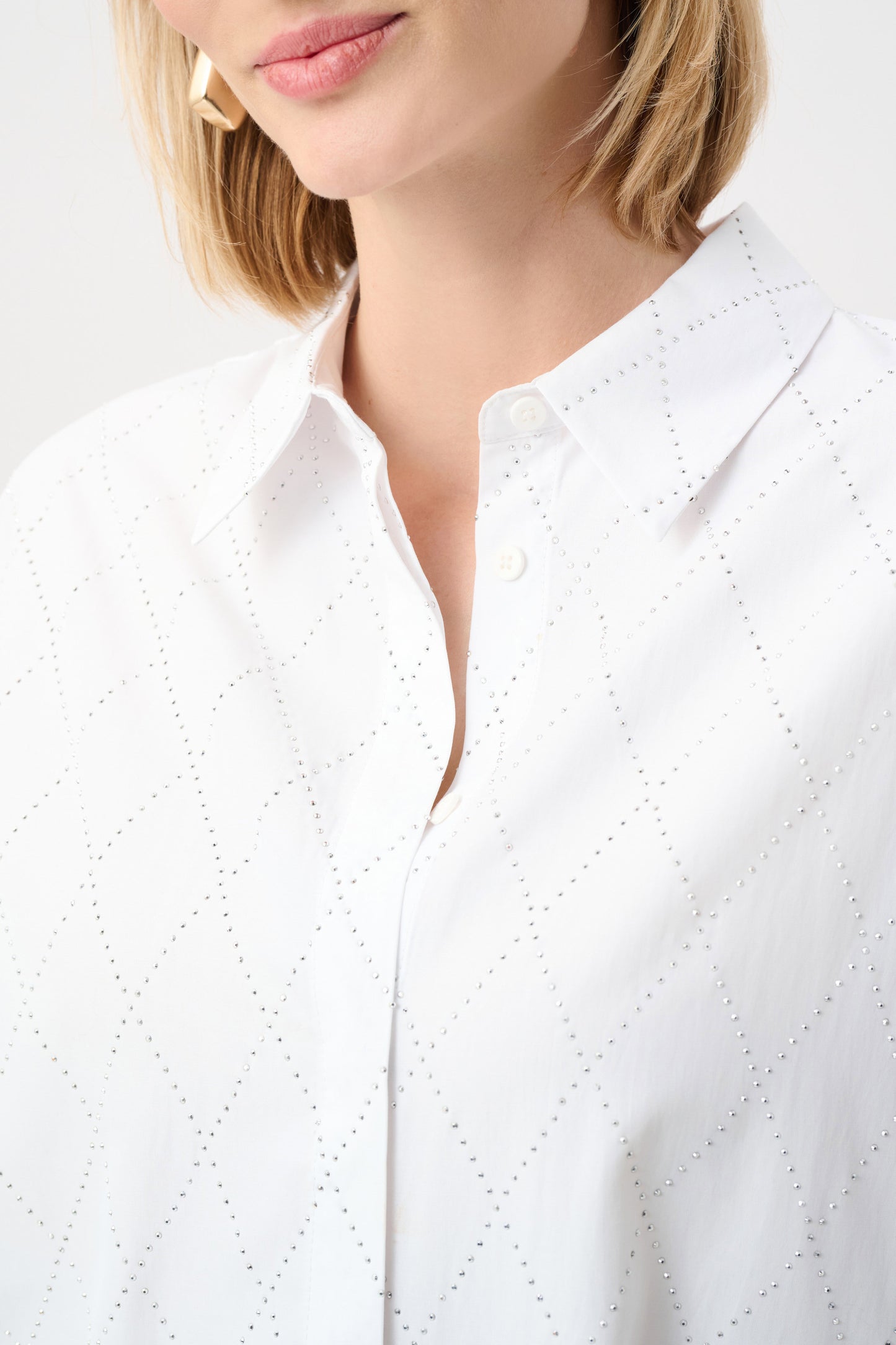 Joseph Ribkoff Tencel Boxy Blouse With All-Over Rhinestone Detail 263922