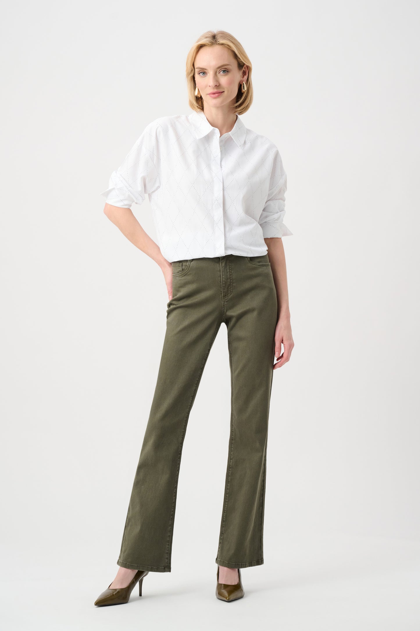 Joseph Ribkoff Tencel Boxy Blouse With All-Over Rhinestone Detail 263922