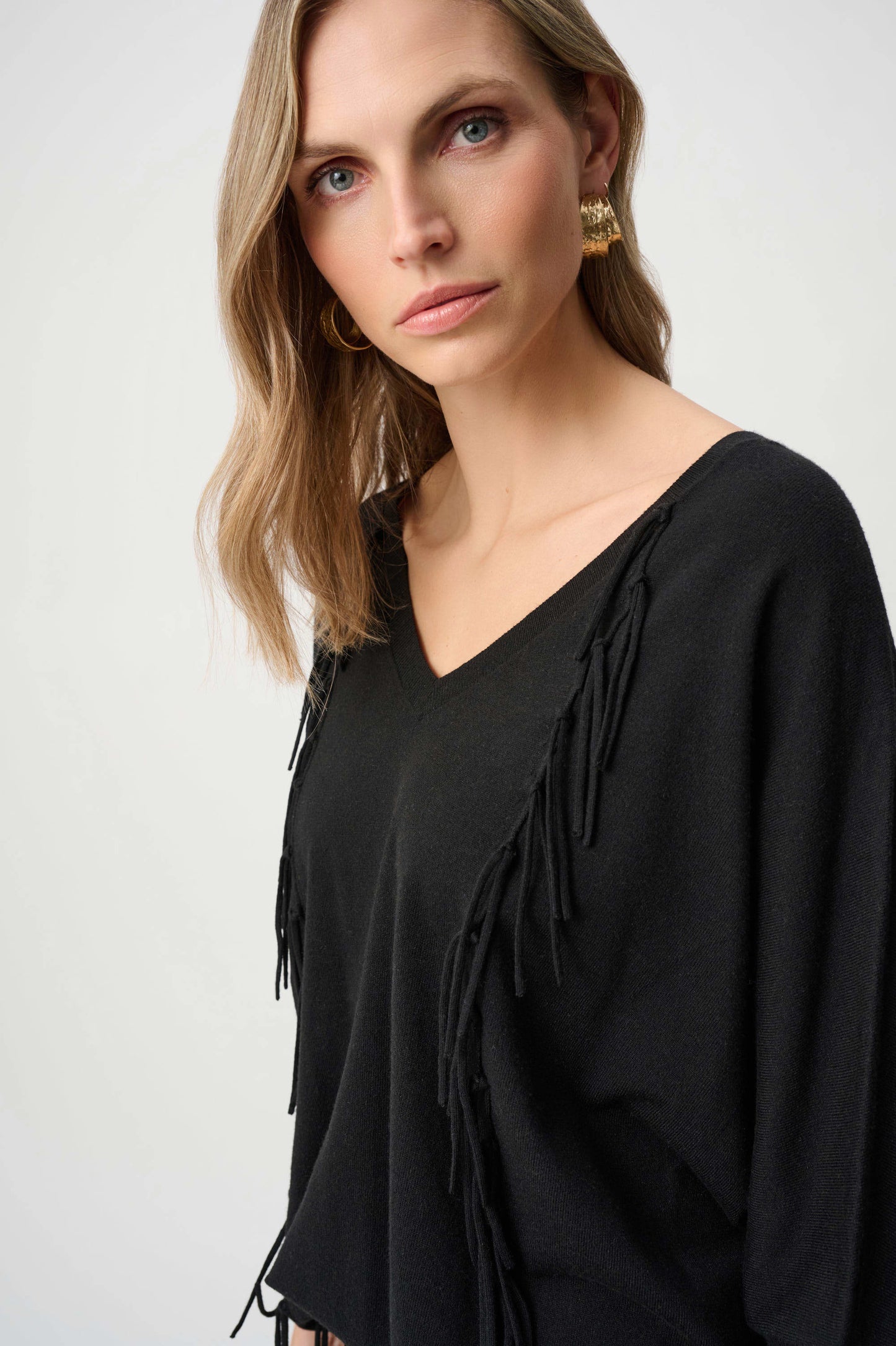 Joseph Ribkoff Viscose Knit Fringed Sweater - 263939