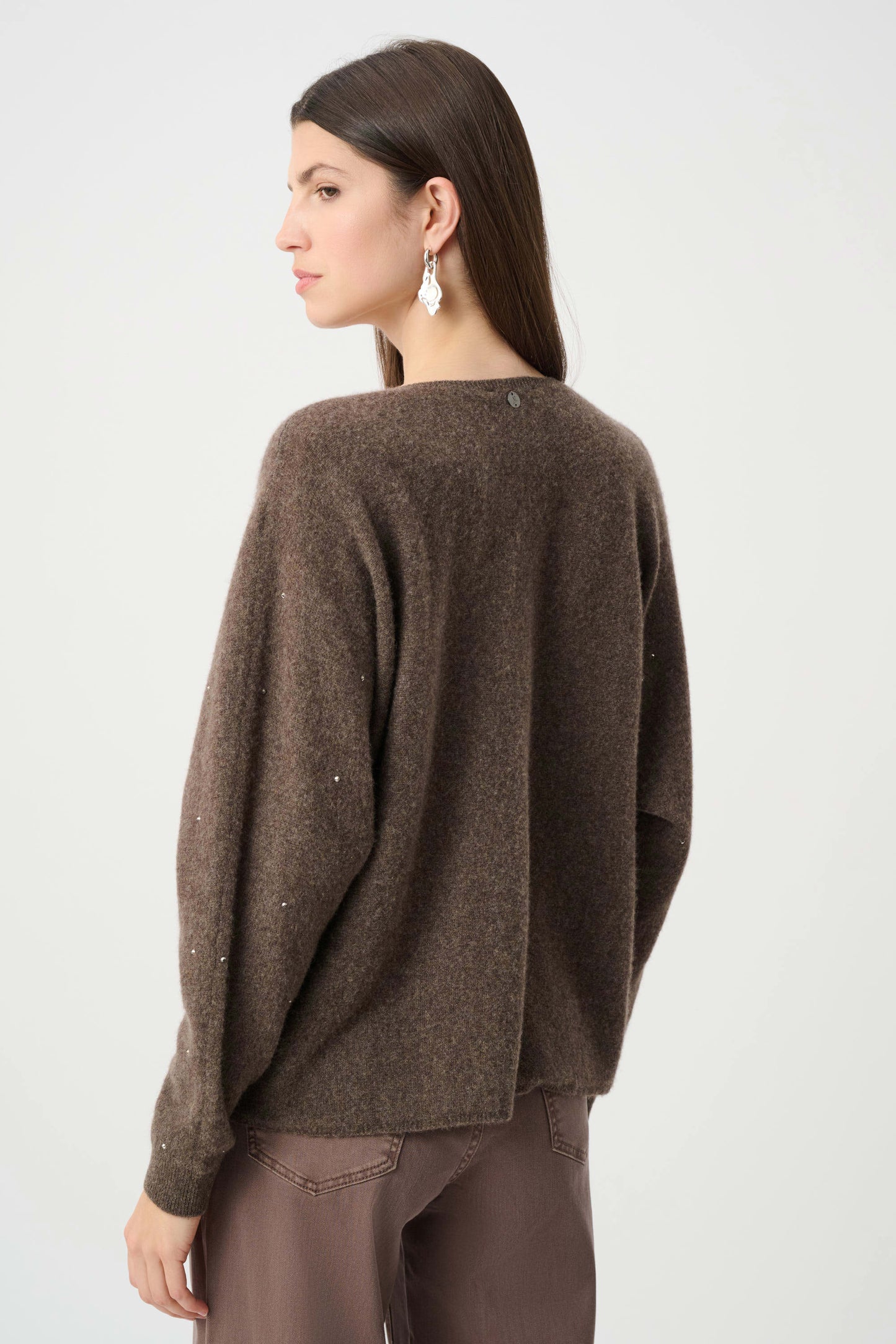 Joseph Ribkoff Cashmere Boxy Sweater - Dark Taupe