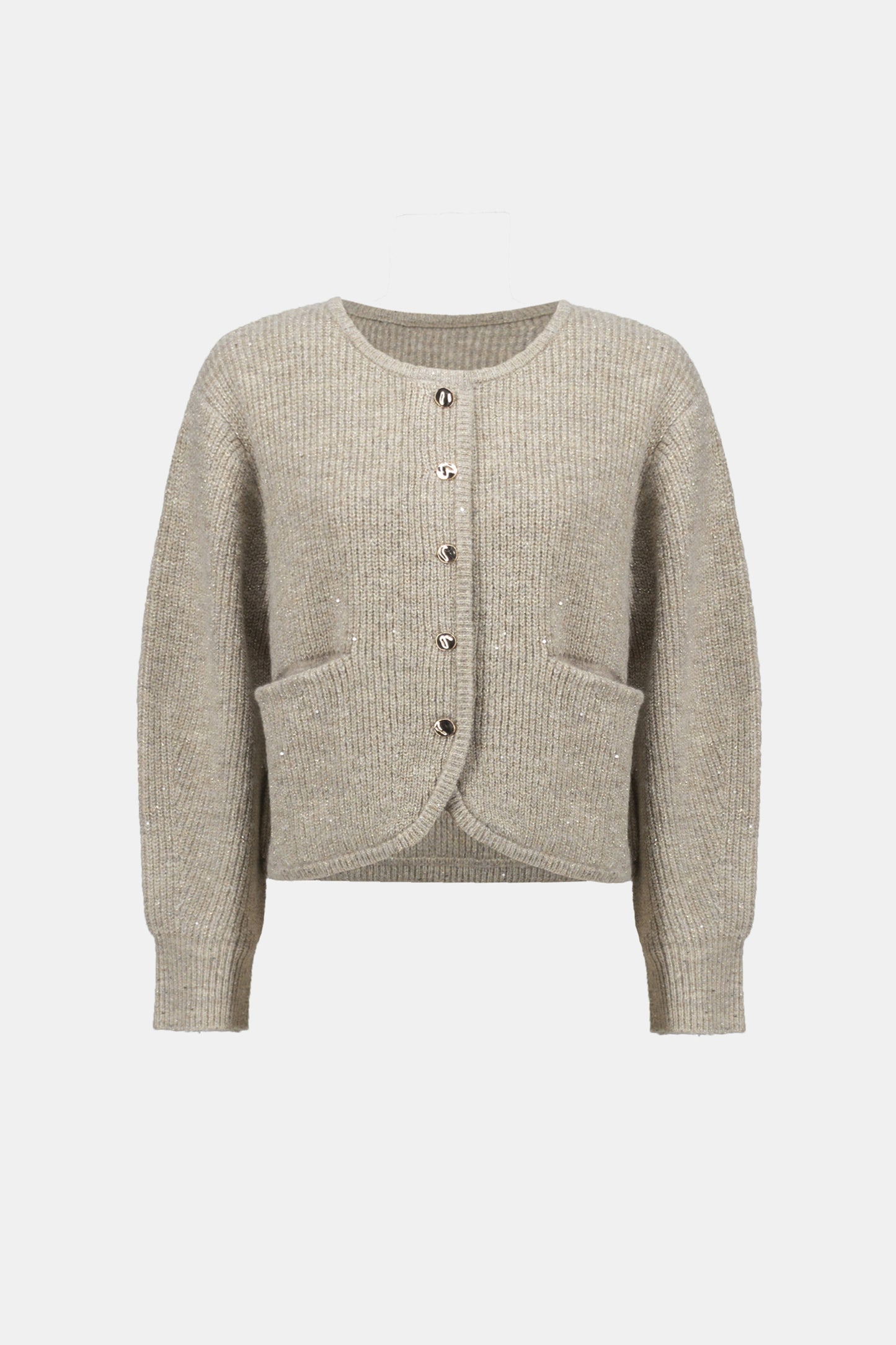 Joseph Ribkoff Sweater Knit Sequined Boxy Crewneck Cardigan - 263958