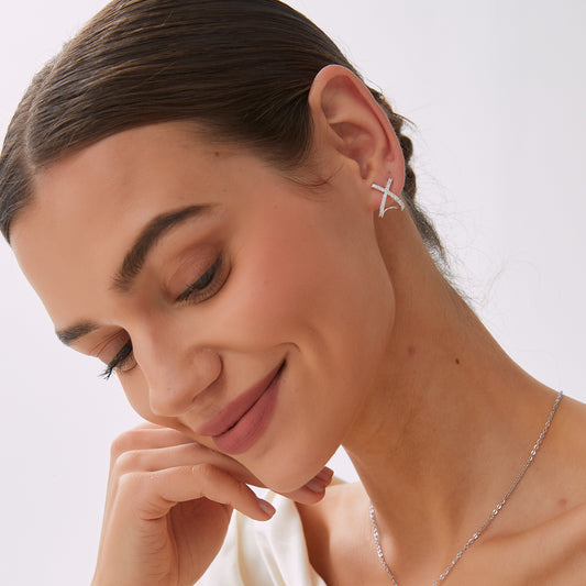 ByJolima Cross Earring Silver