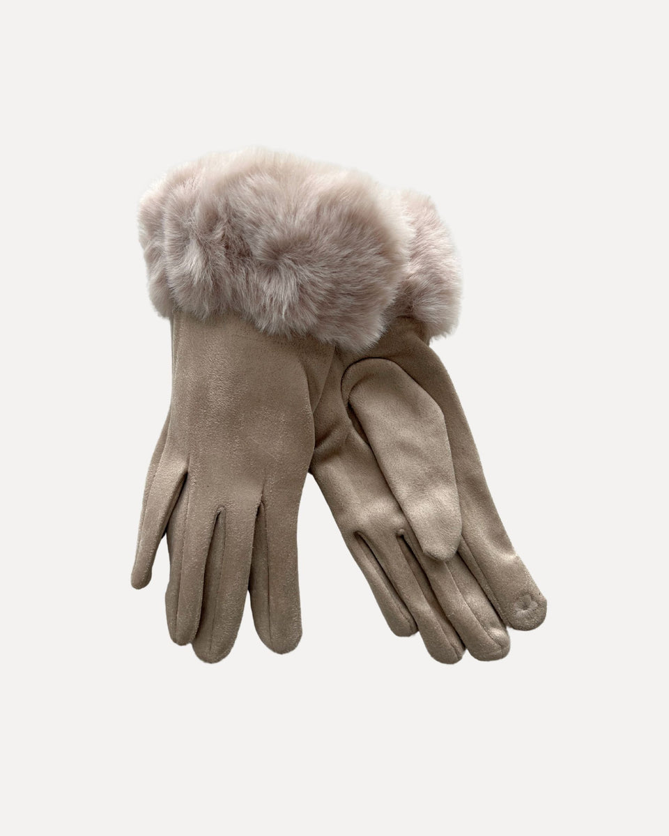 Reunion Furry Gloves - Beige