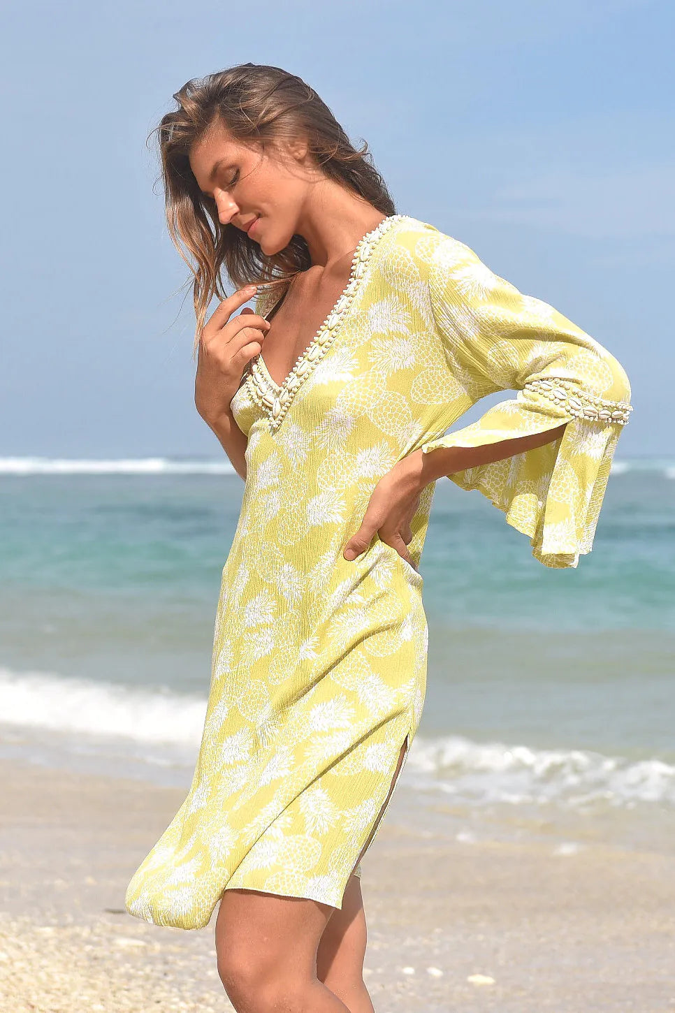 Hot Lava Cocoa Shell Tunic Tropicana Lime