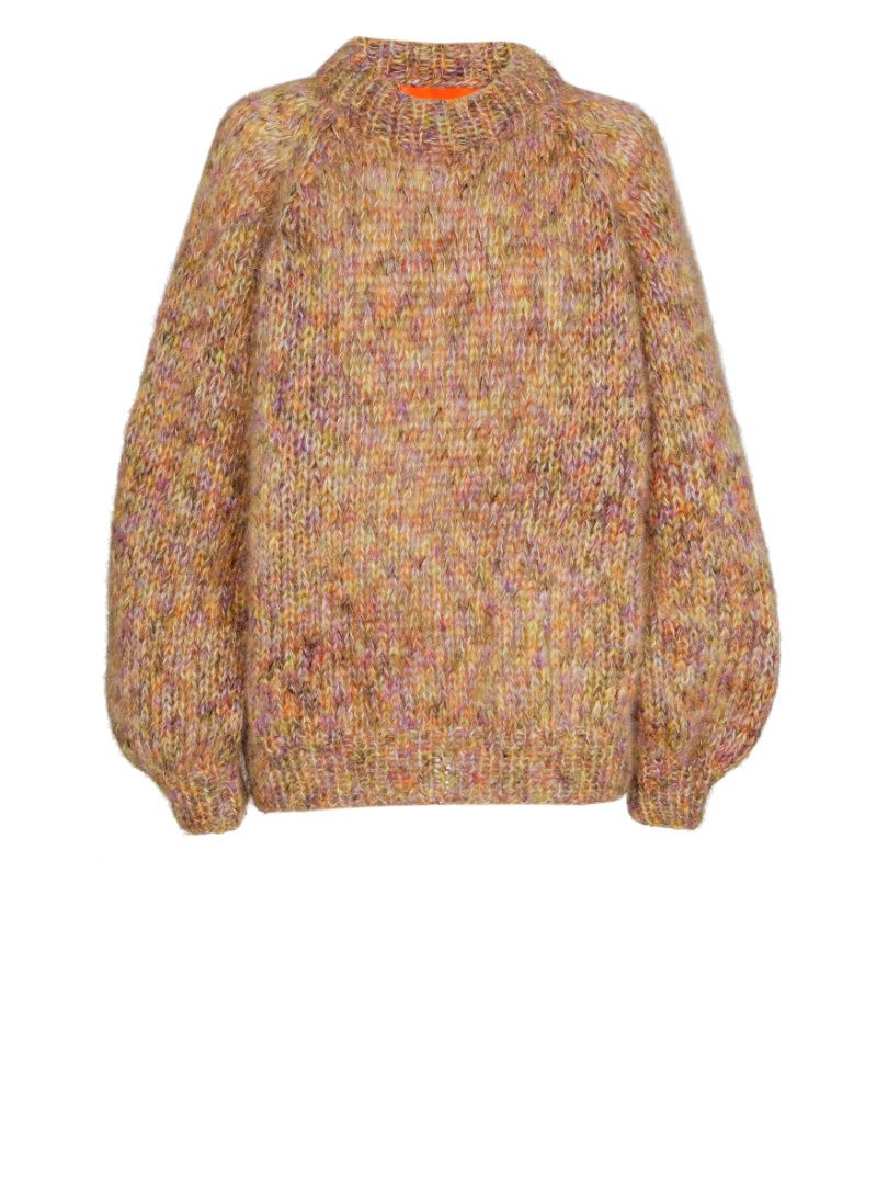 Les Tricots D`O Mohair Pullover Round Neck - Camel Melange