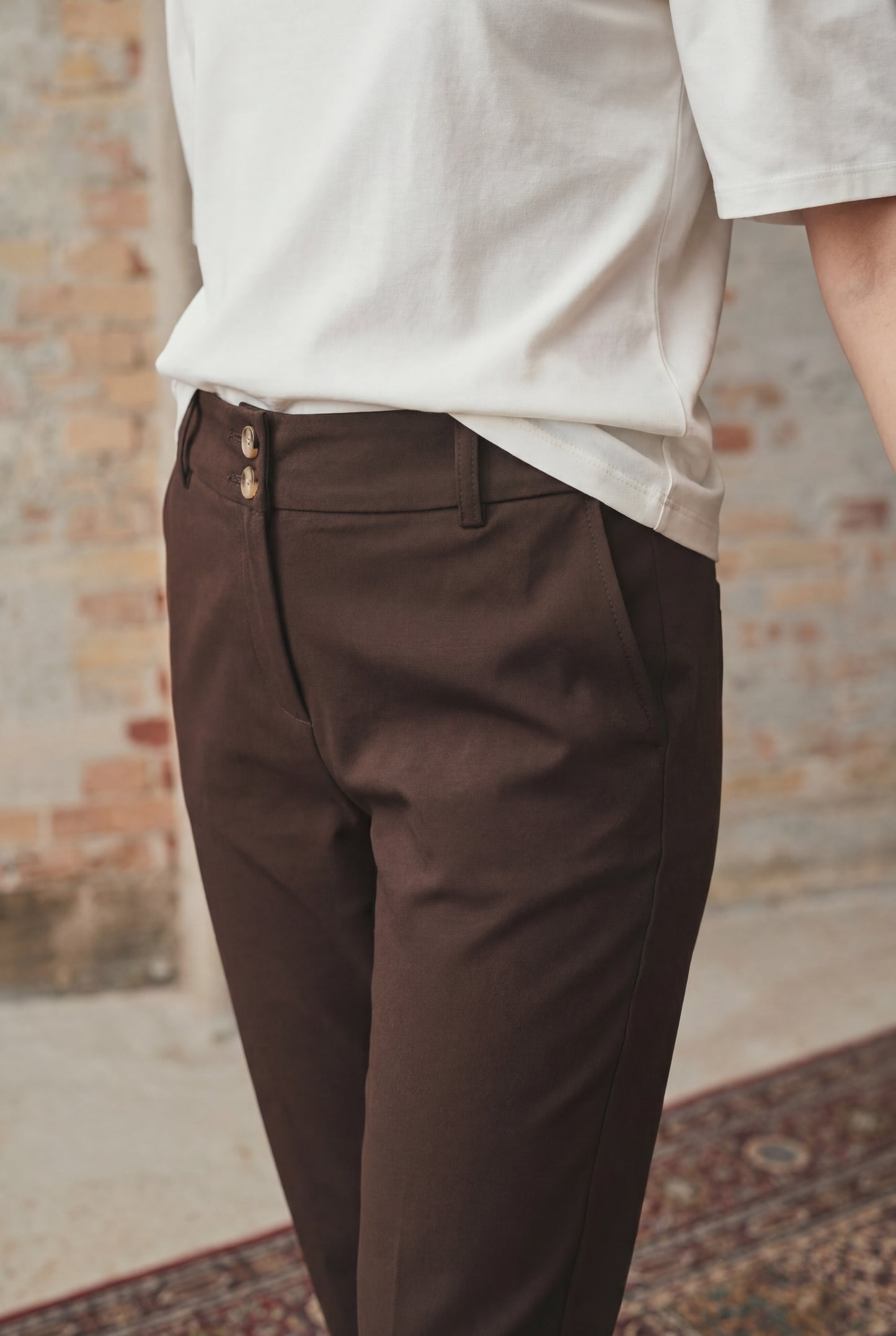 Isay Chino Pants Dark Brown