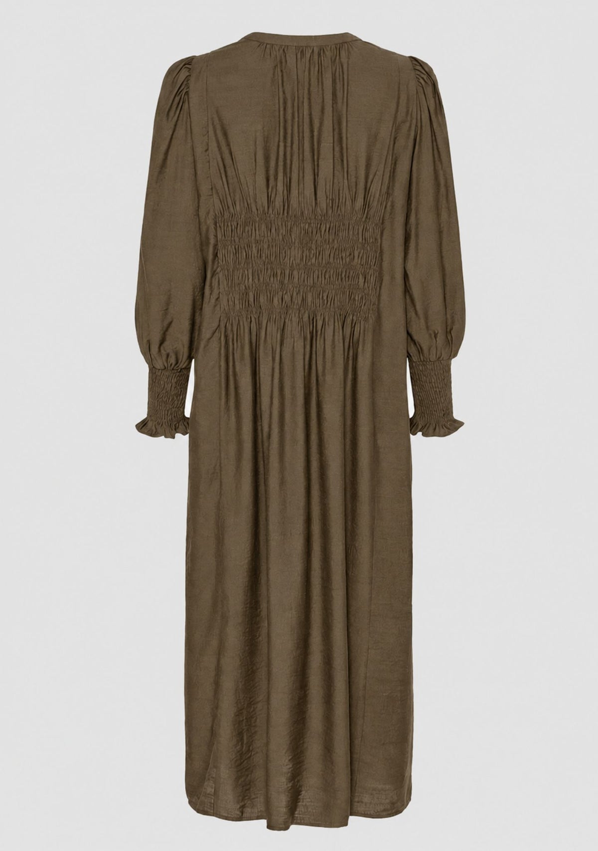 Isay Ane V-Neck Dress Dark Khaki