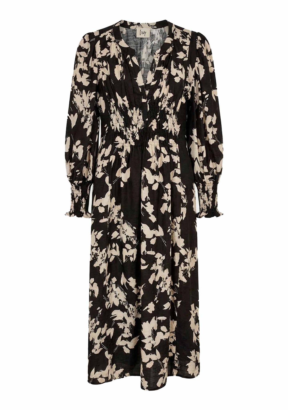 Isay Ane V-Neck Dress Black w/Cream