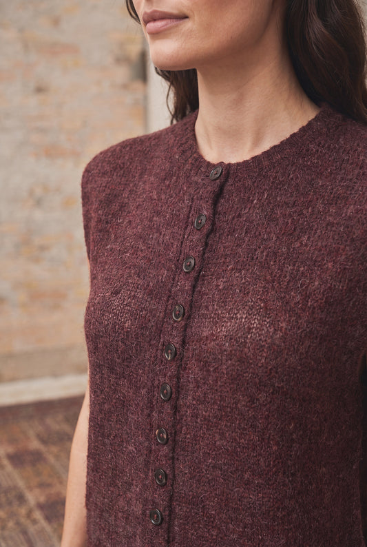 Isay Cosima Waistcoat Wine Melange