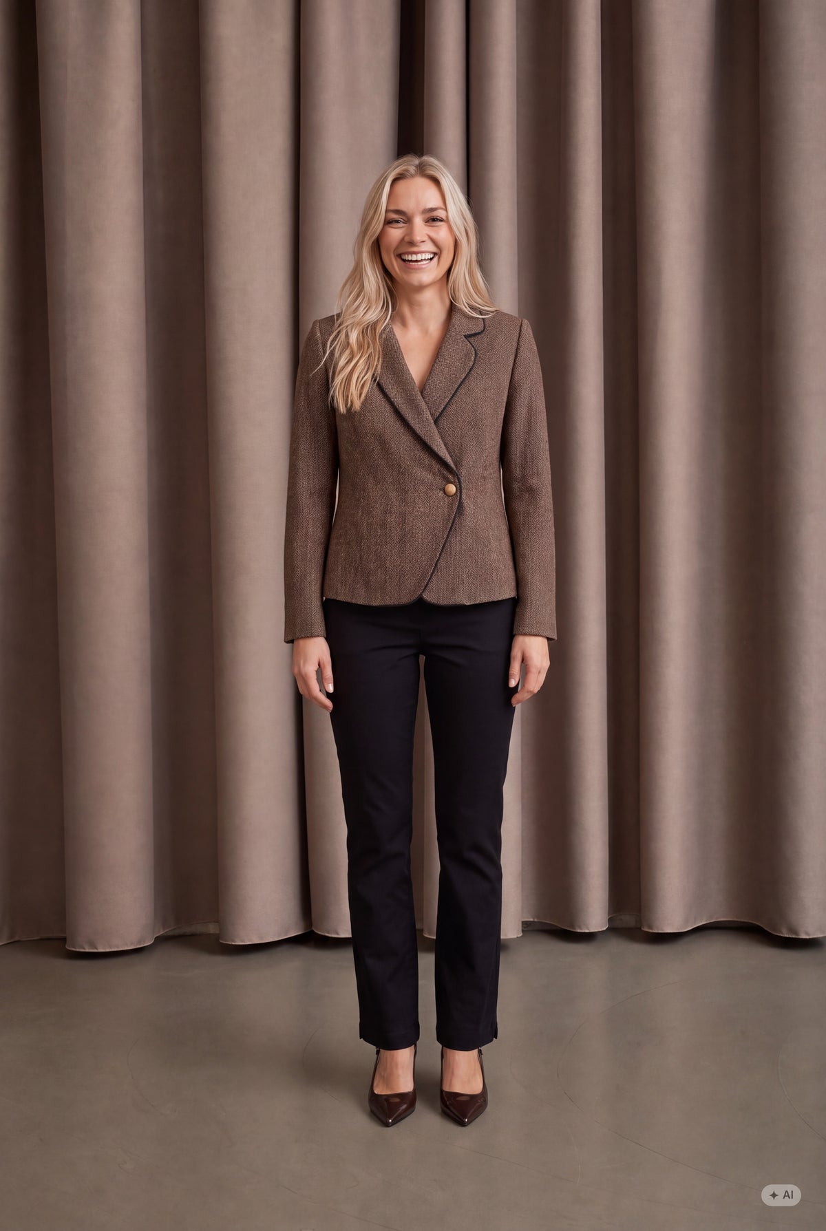 Isay Oda Blazer Brown Herringbone
