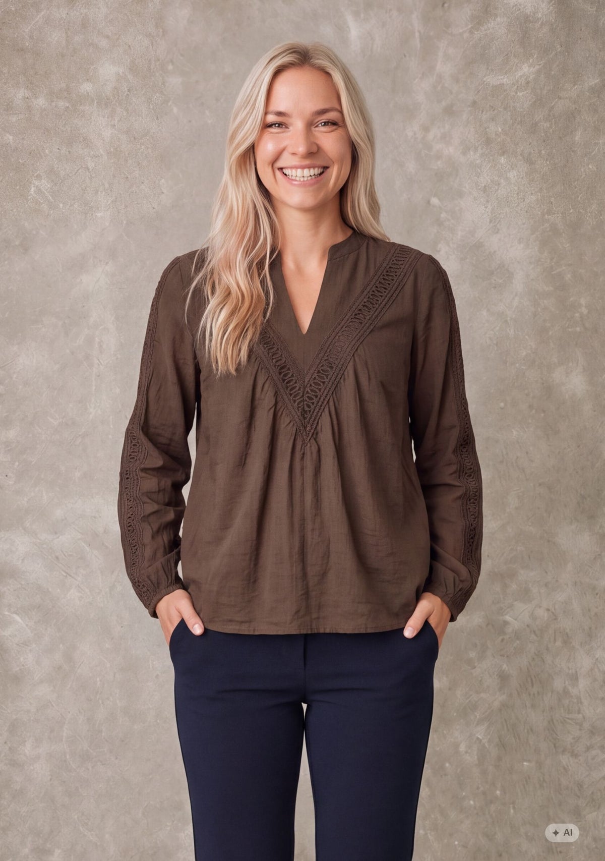 Isay Ofia Blouse Dark Khaki