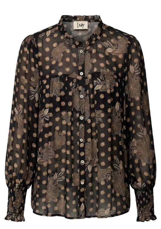 Isay Otella Smock Shirt Flower/Dot Print
