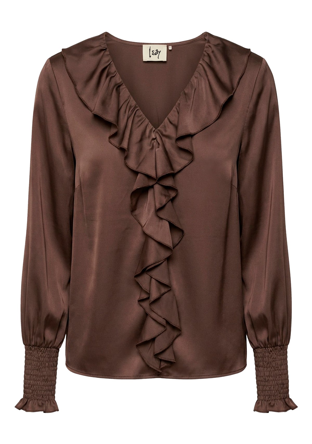 Isay Steff Smock Bluse - Mørk brun