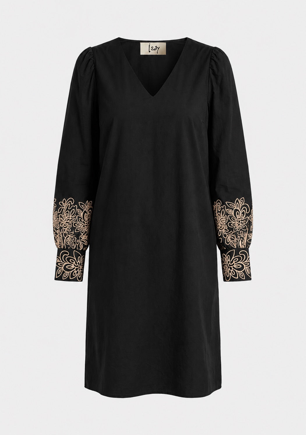 Isay Sigga Embroidery Dress Black w/Sand Embroidery