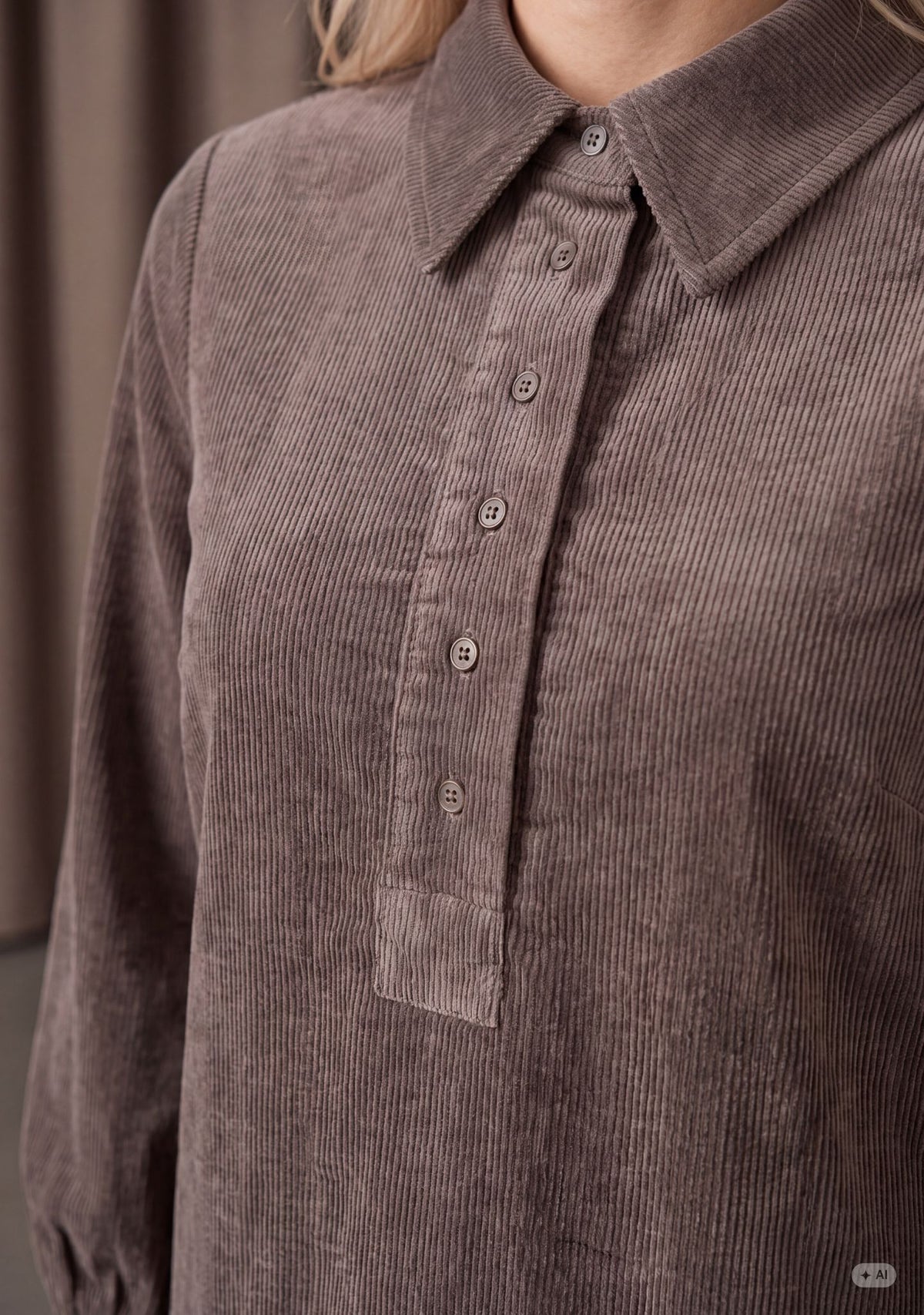 Isay Barbel Corduroy Dress Washed Taupe