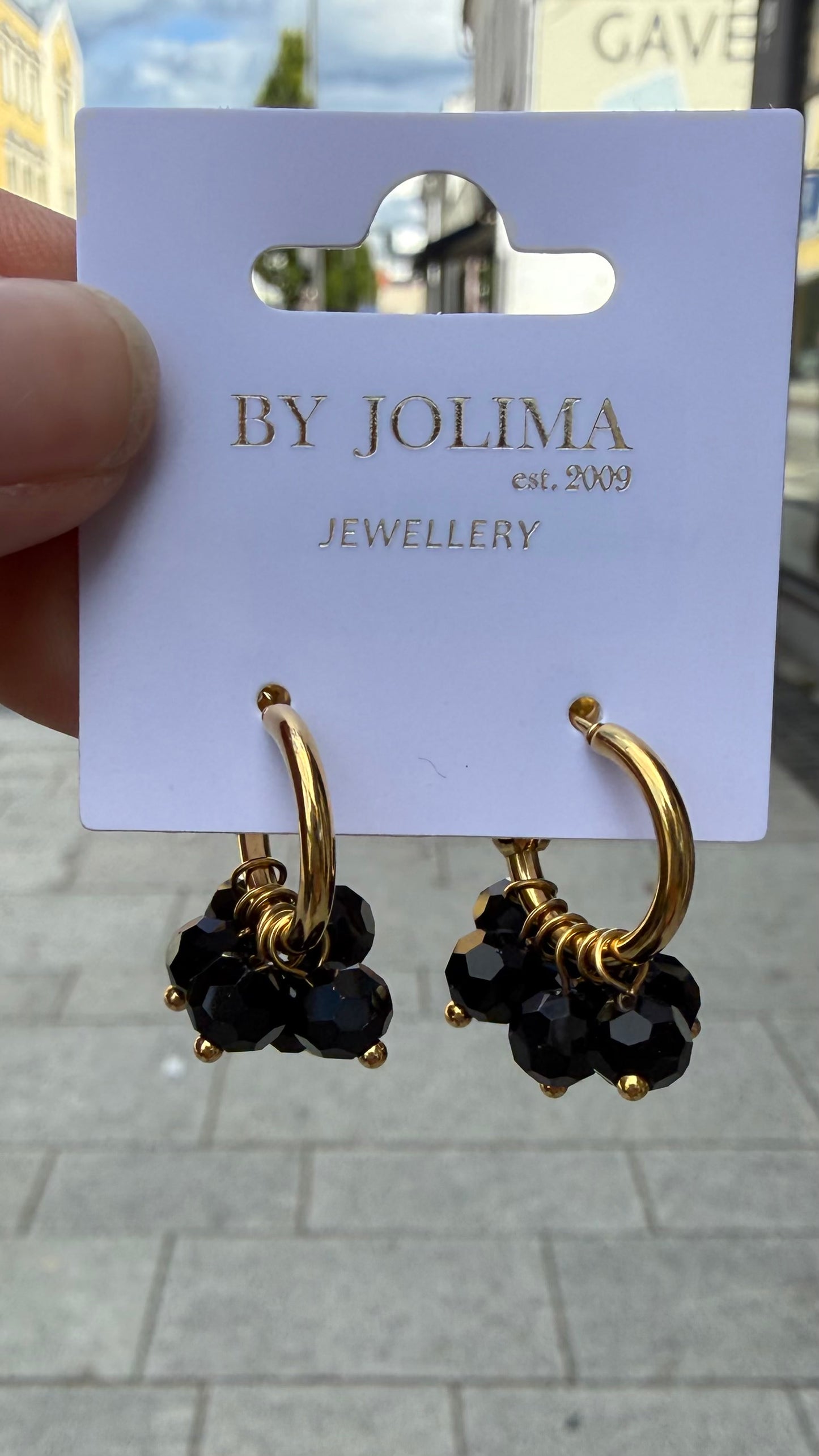 ByJolima Palma Mini Hoop Black Gold