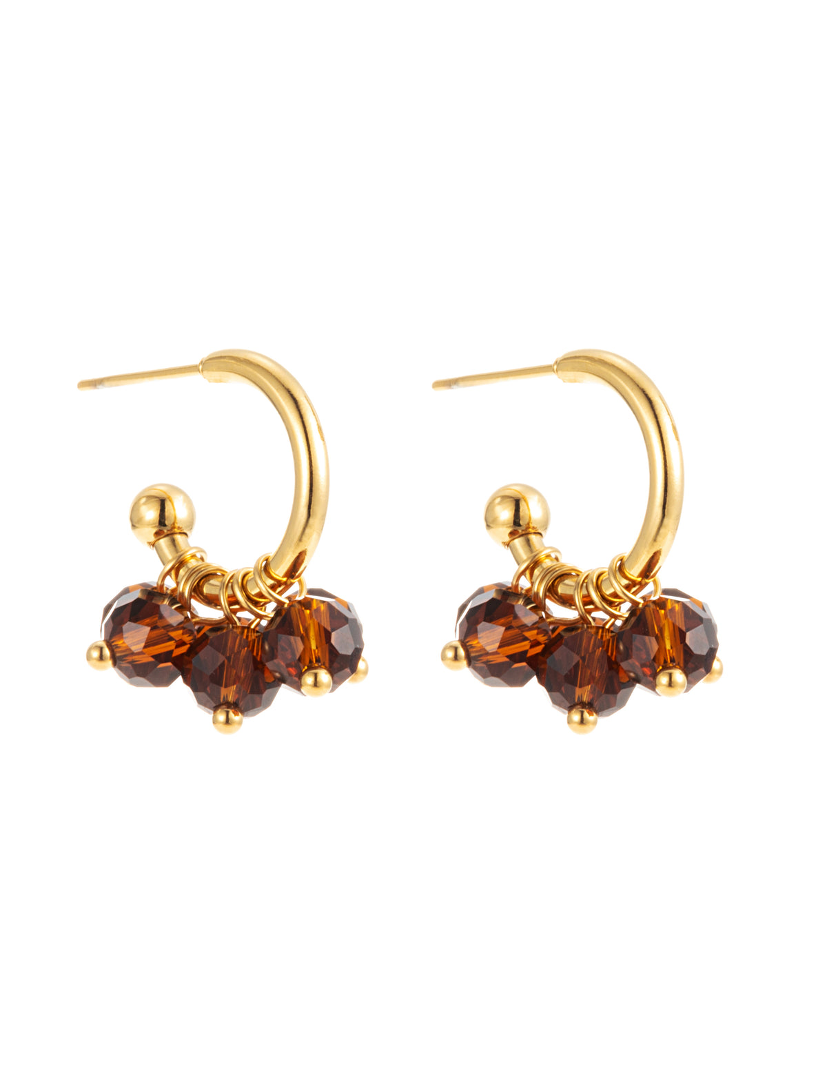 ByJolima Palma Mini Hoop Blrown Gold – smykke fra ByJolima hos Den Lille Sorte