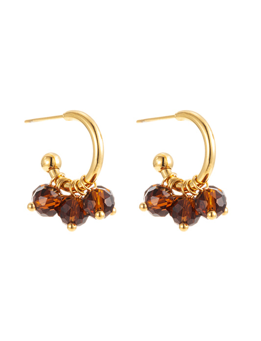 ByJolima Palma Mini Hoop Blrown Gold – smykke fra ByJolima hos Den Lille Sorte