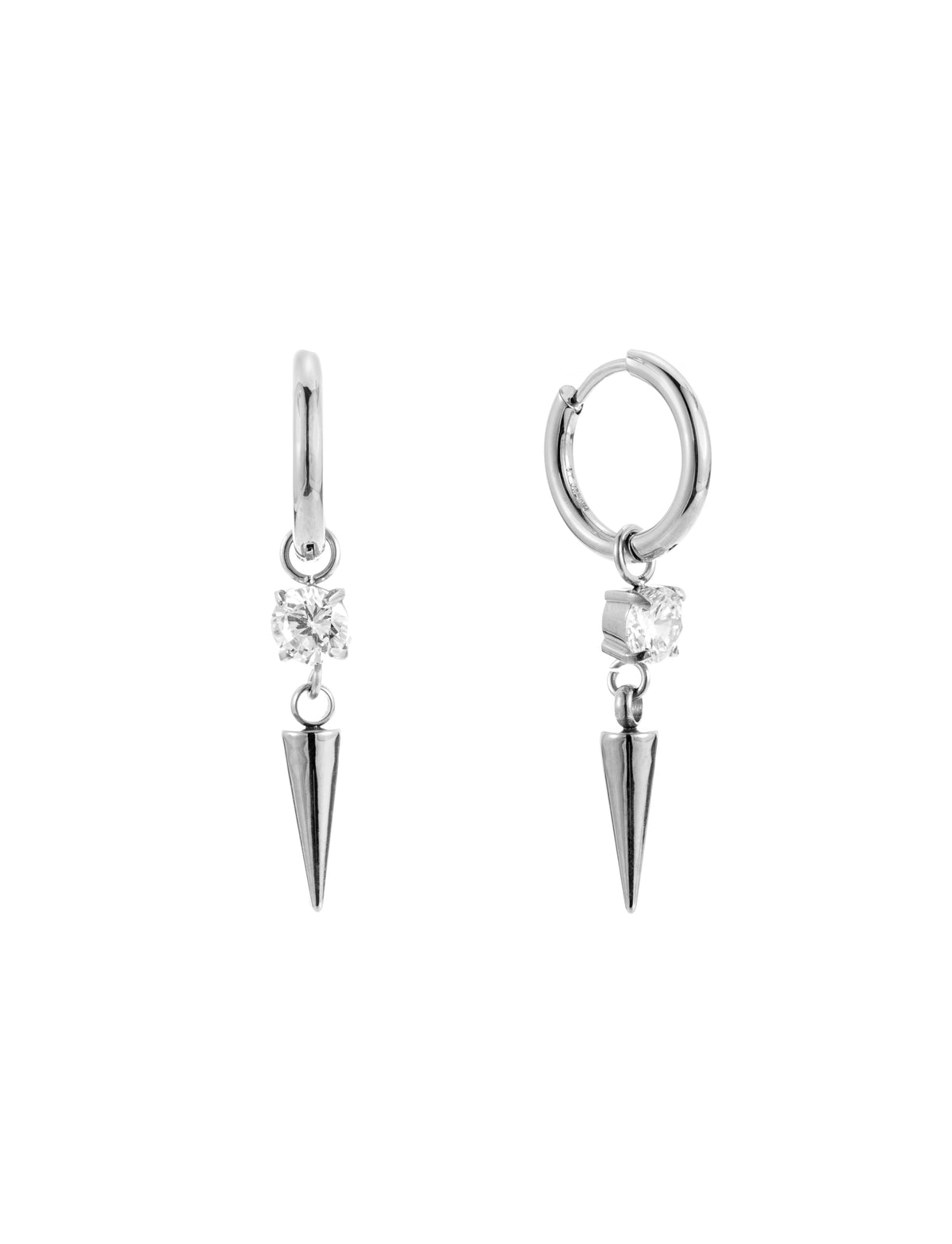 ByJolima Peak And Crystal Huggie Silver – smykke fra ByJolima hos Den Lille Sorte