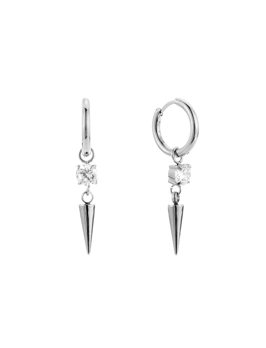 ByJolima Peak And Crystal Huggie Silver – smykke fra ByJolima hos Den Lille Sorte