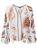 Black Colur Holly Bluse Off White