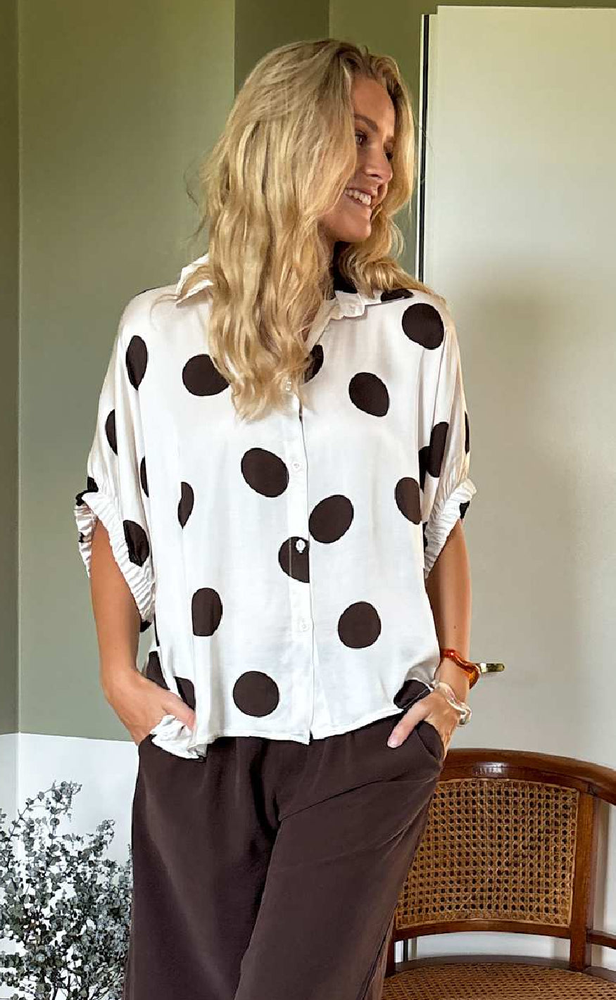 Black Colour Mabel Bluse Prikker