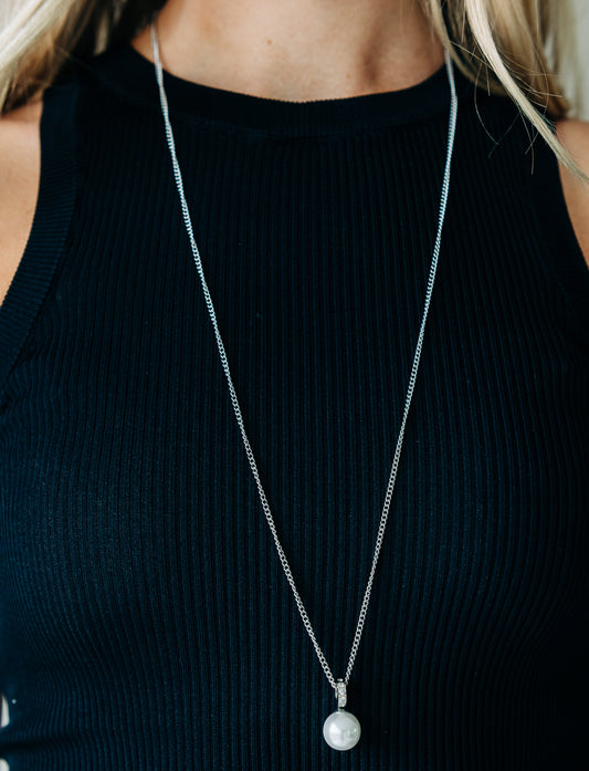 ByJolima Liz Pearl Pendant Necklace Silver